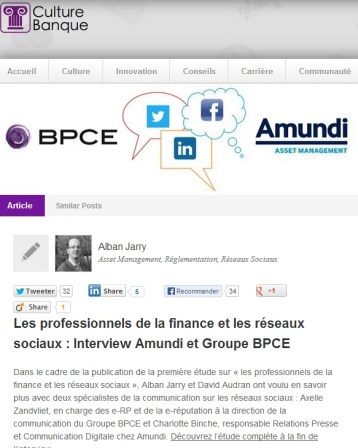 Les professionnels de la finance et les réseaux sociaux : Interview Amundi et Groupe BPCE