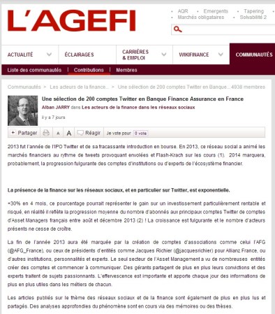Une sélection de 200 comptes Twitter en Banque Finance Assurance en France par alban jarry
