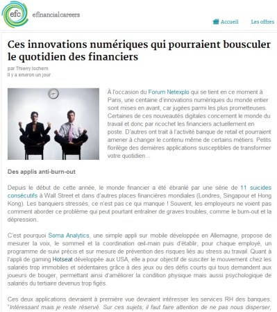 Ces innovations numériques qui pourraient bousculer le quotidien des financiers (par @MisterFinance pour efinancialcareers)