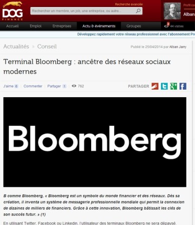 Terminal Bloomberg : ancêtre des réseaux sociaux modernes - par alban jarry - dog finance